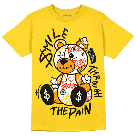 Yellow Ochre 6s DopeSkill Yellow T-shirt Smile Through The Pain Graphic