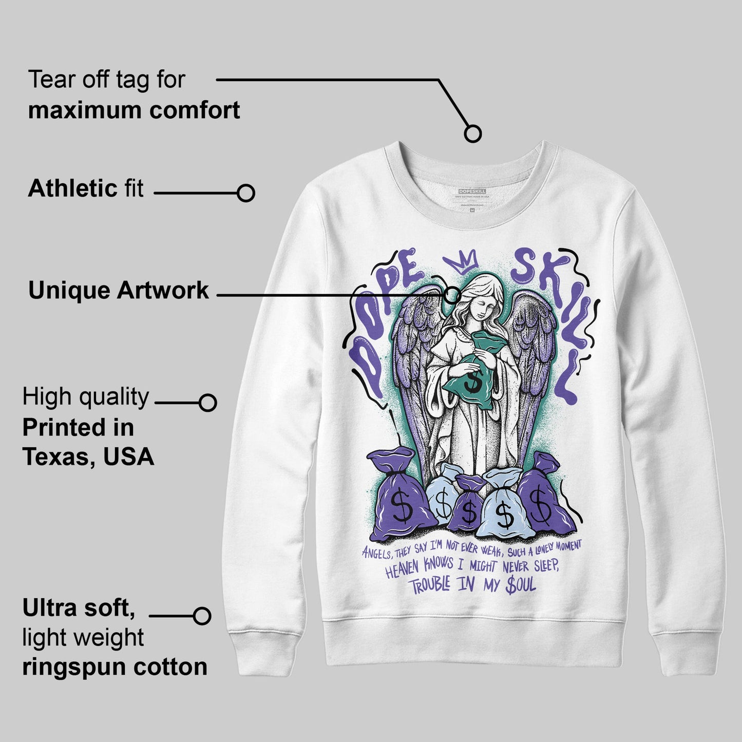 Grape 5s DopeSkill Sweatshirt Angels Graphic
