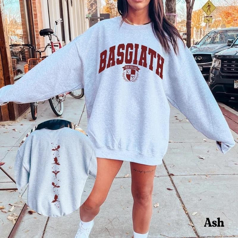 2 SLide, Fourth Wing Double-Sided Sweater, Basgiath War College Shirt, Dragon Rider Sweatshirt, Bookish Sweater, Empyrean...
