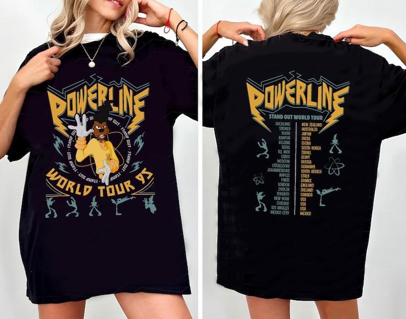 2-Sided Powerline Goofy Movie Shirt, Vintage Powerline Stand Out Shirt, Graphic tee, Fashion Cotton, Streetwear, For Men,...