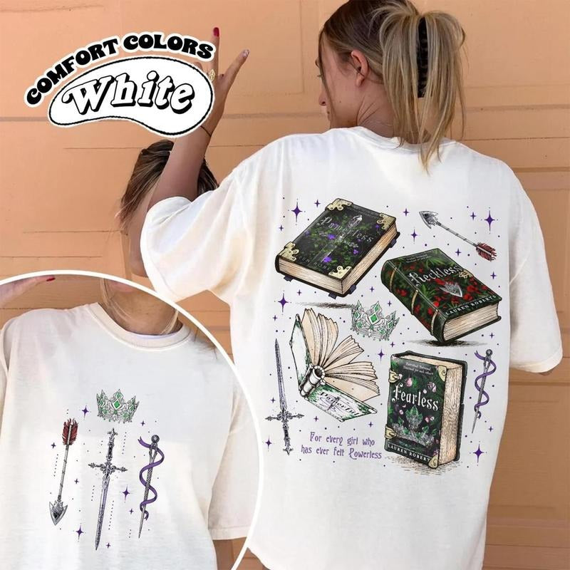 2 Sided, Powerless Bookish Comfort Colors T-Shirt For Fan, Fearless Fan Shirt, Gift For Bookworms Shirt, Kai Azer I Love...
