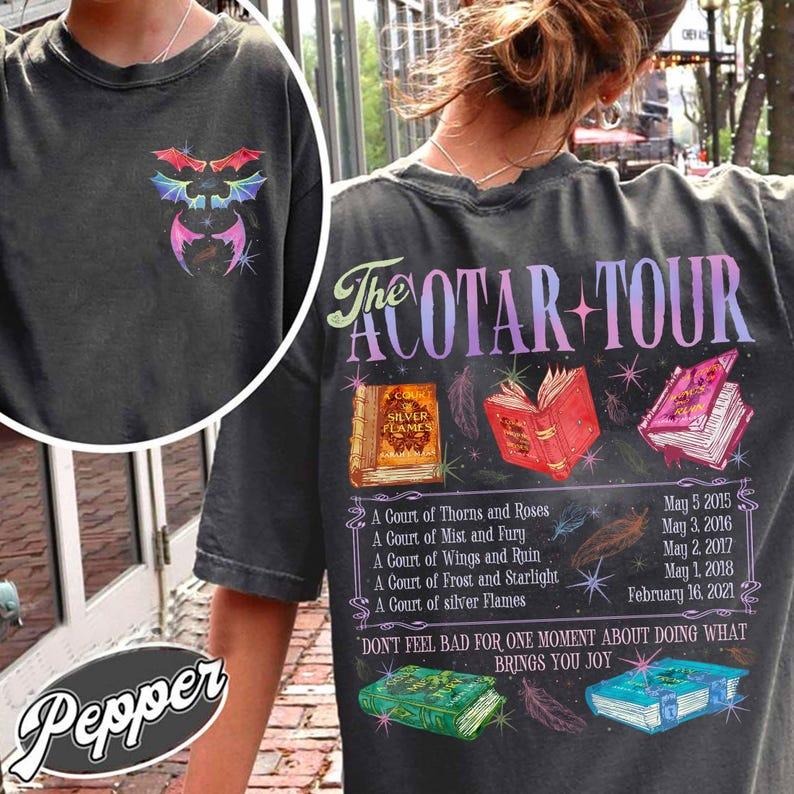 2 Sided,The ACOTAR Tour Shirt, Fan of Acotar Series T- Shirt, the Bat Boys Shirt,Velaris Book Lover TShirt, Sjm Inspired...