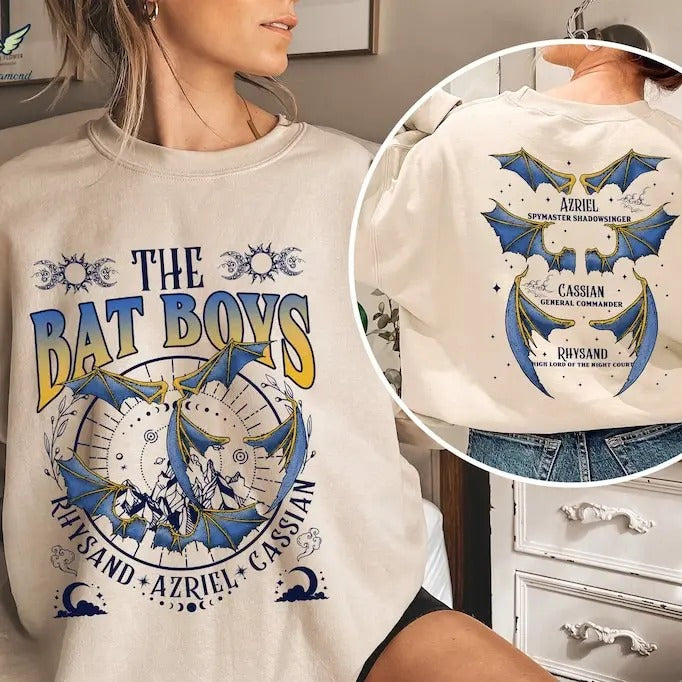 2 Slide Acotar Bat Night Court Shirt Court Thorn Roses Shirt Azriel Cassian Rhysand SJM Acotar T-Shirts, Hoodie, Sweatshirt