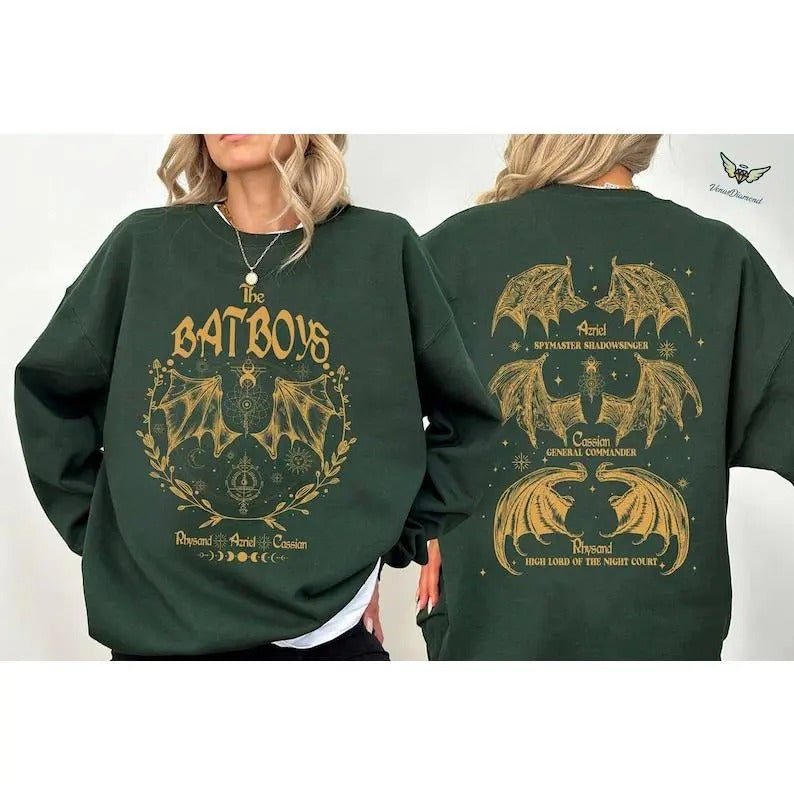 2 Slide Acotar Bat Night Court Shirt Illyrians Night Court Court Thorn Roses Court Cassian General Commander T-Shirts, Hoodie, Sweatshirt