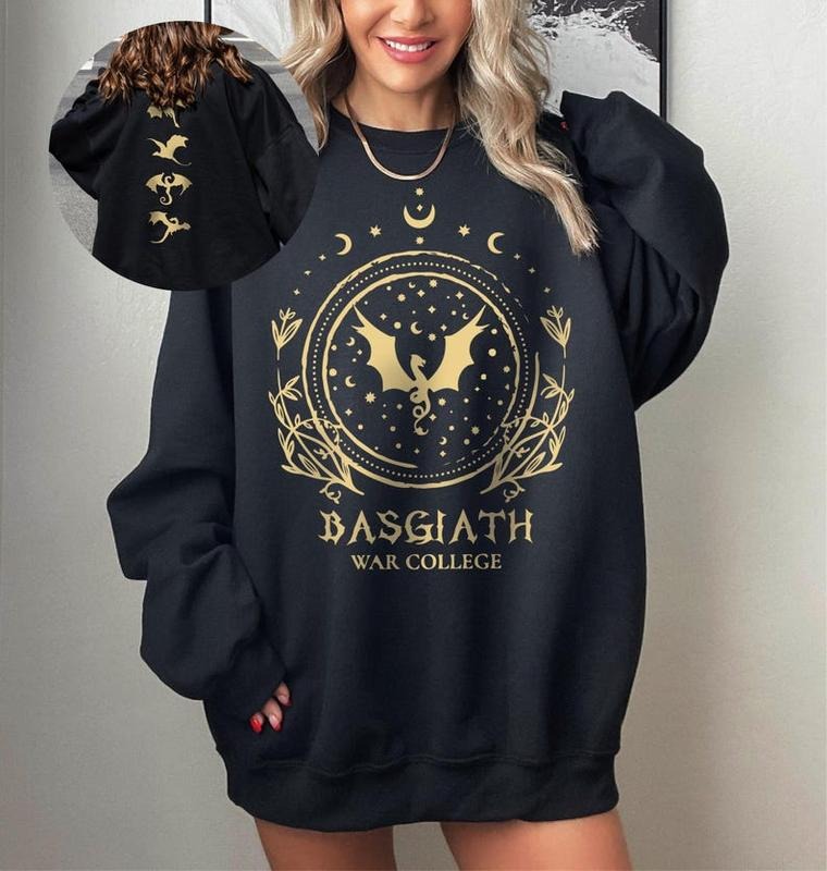 2 Slide Design, Basgiath War College Sweatshirt, Bookish Sweatshirt,Fourth Wing Sweatshirt,Dragon Rider Hoodie,Rebecca...