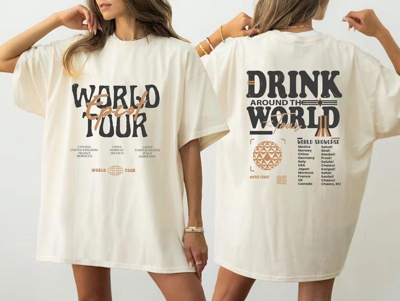 2 Slide Design, DN Epcot World Tour Shirt, Drink Around The World Shirt, DN Group Trip Shirt, Retro DNland Epcot Shirt,...