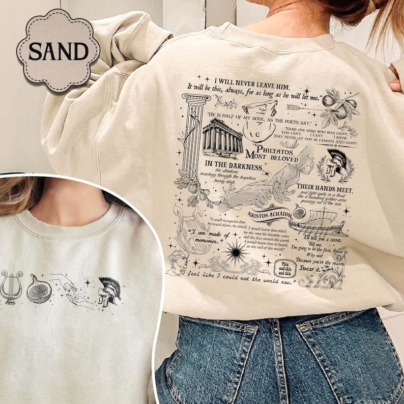 2 Slide Design, The Song Of Achilles Sweatshirt, Booklover Gift, Greek Mythology Sweatshirt, Bookish Gift, Achilles...