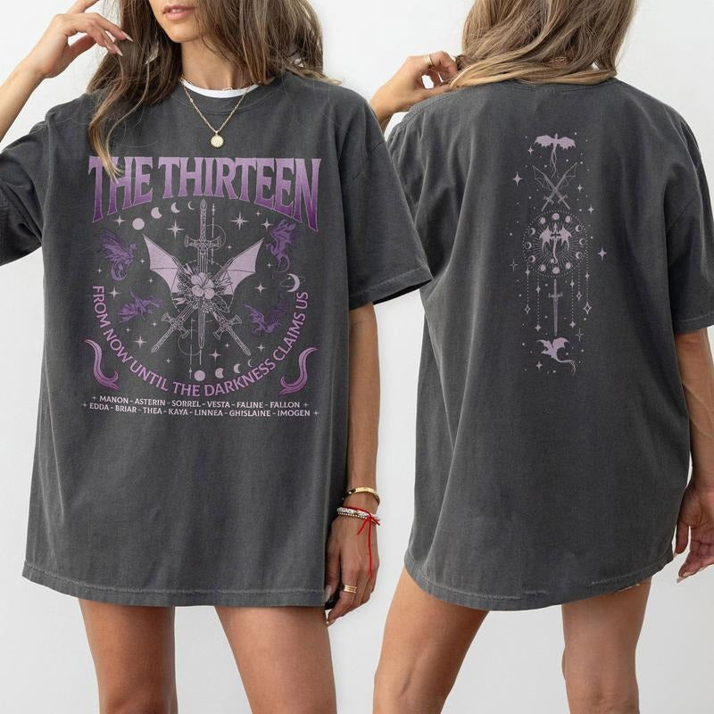 2 Slide Design, The Thirteen Throne Of Glass T-Shirt, From Now Until The Darkness Claims Us, Throne Of Glass SJM Merch,...