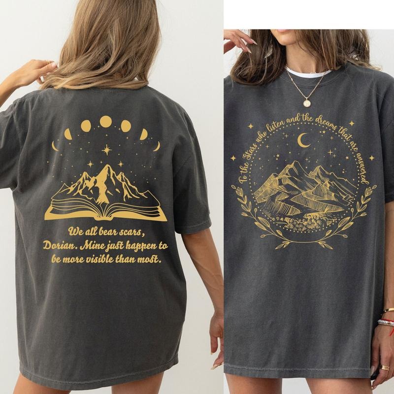 2 Slide Design, Velaris Shirt The Night Court Velaris City of Starlight Tshirt Acotar shirt SJM Merch ACOTAR Tee...