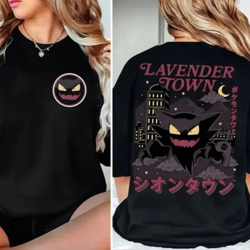 2 Slide Lavender Town Legends 90s Vintage Unisex T-Shirt, Sweatshirt, Manga Haunter, Ghostly Gengar, Japanese Shirt, Gift...