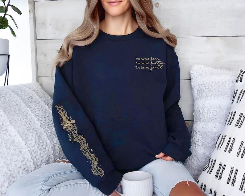 2 Slide, ACOTAR Velaris Sweatshirt, You do not yield Sweatshirt, SJM quotes Sweater, Sleeve Print Sweatshirt, A Court of...