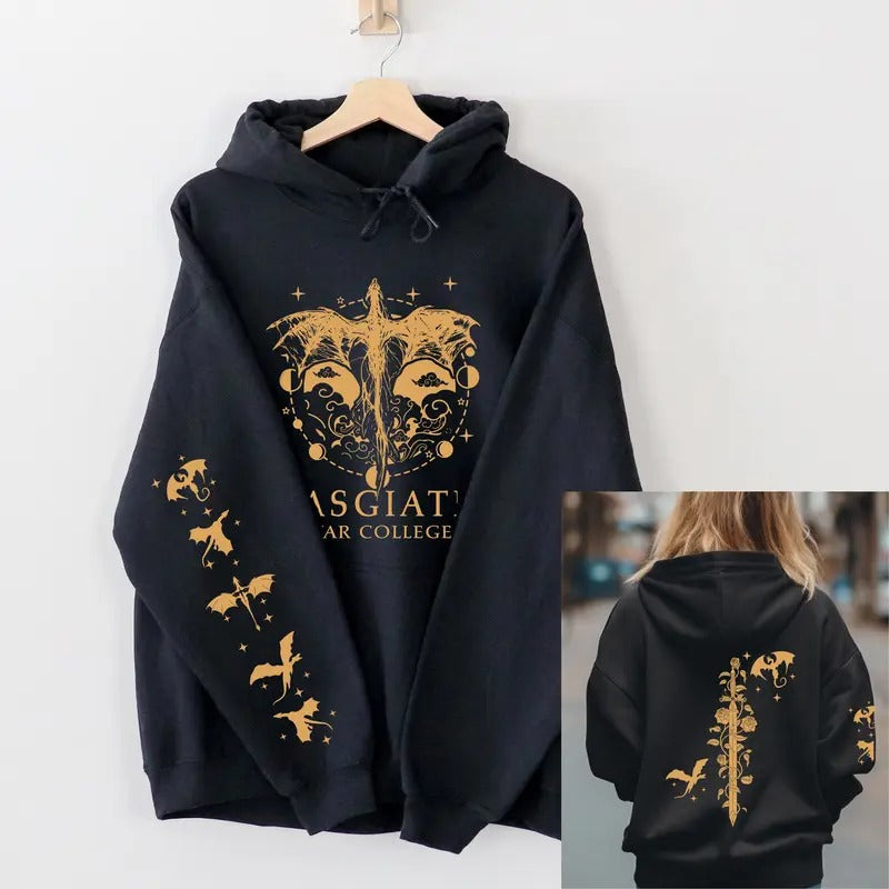 2 Slide, Basgiath War College Hooded Sweatshirt, Hoodie Fourth Wing Sweatshirt, Dragon Rider Shirt, Fourth Wing Hoodie,...