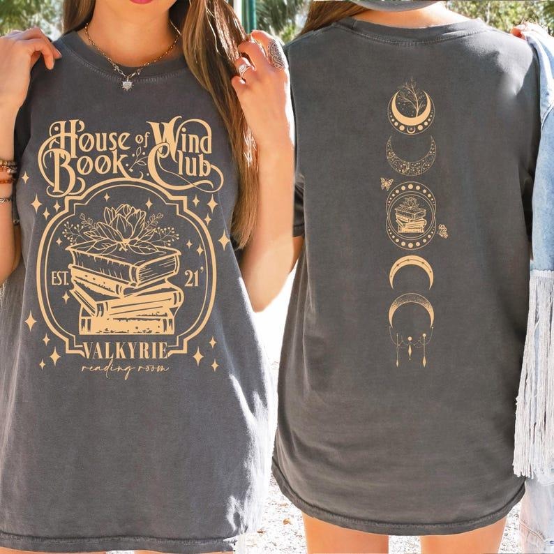 2 Slide House Wind Book Club Shirt Valkyrie Reading Room Night Court Sarah J Maas Acotar Book Club Book Lover Shirt T-Shirts, Hoodie, Sweatshirt