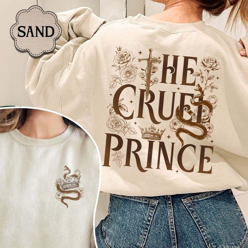 2 Slide, The Cruel Prince Sweatshirt, the Folk of the Air Shirt, Cardan Greenbriar Shirt, Jude and Cardan Shirt, Bookish...