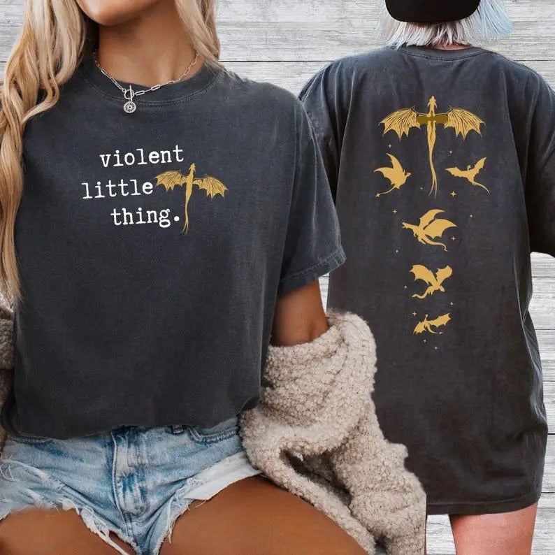 2 Slide, Violent Little Thing Shirt, Violent Little Thing tshirt, Fourth Wing Shirt, Violent Sorrengail, Basgiath War...