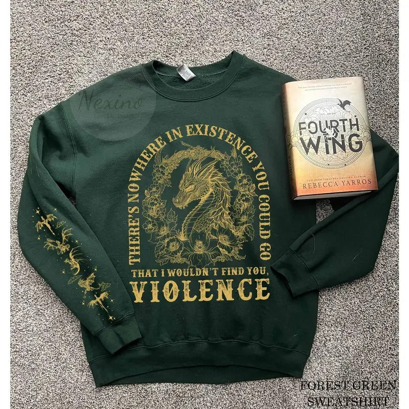 2 Slide, Violet Sorrengail Sleeve Printed Shirt, Fourth Wing Shirt, Dragon Rider Shirt, Basgiath War College, Rebecca...