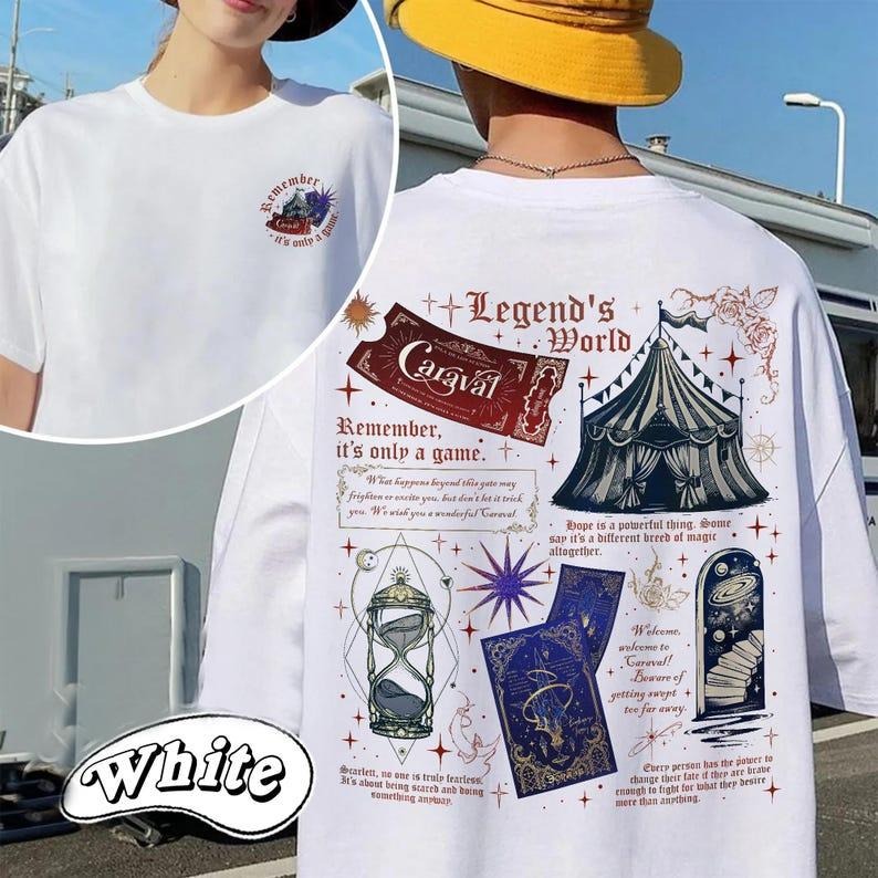 2 Slides, Caraval T-Shirt | Remember It's Only Game Shirt |Legendary Booktor Shirt | Stephanie Garber | Bookish |...
