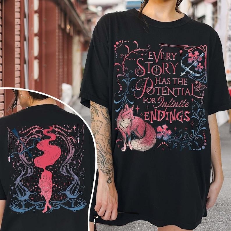 2 Slides, Every Story Has the Potential for Infinite Endings T-Shirt, Little Fox Shirt, the Archer and the Fox Shirt,...