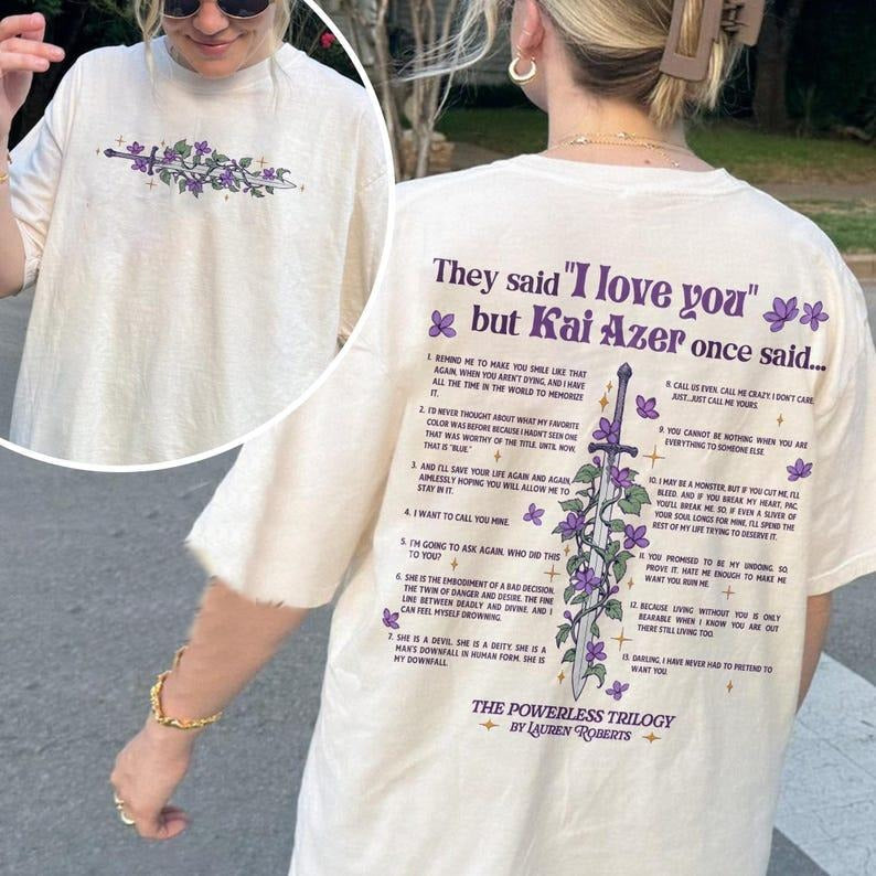 2 Slides, Kai Azer I Love You In Powerless T-Shirt, Kai Azer Powerless Shirt, Kai And Paedyn Shirt, Valentine Gift Shirt,...