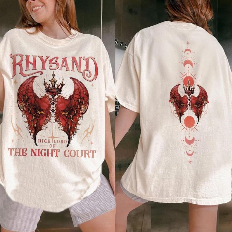 2 Slides Rhysand High Lord Night Court Bat Acotar Court Crescent City T-Shirts, Hoodie, Sweatshirt