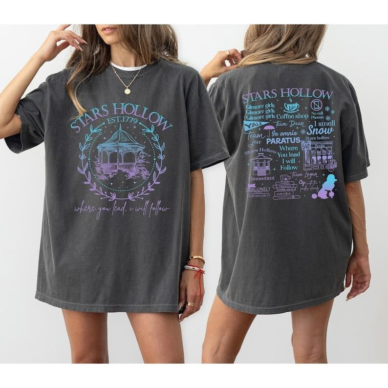 2 Slides Stars Hollow Shirt Where You Lead I Will Follow Shirt Stars Hollows Tv Show Fans Cotton Cotton T-Shirts, Hoodie, Sweatshirt