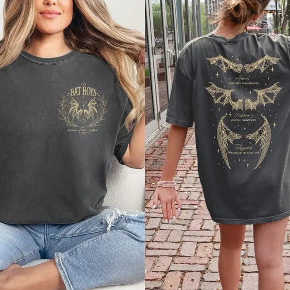 2 Slides, The Bat Boys T-Shirt, the Bat Boys the Night Court Acotar Shirt, Acotar the Bat Boys, Acotar Shirt Azriel,...