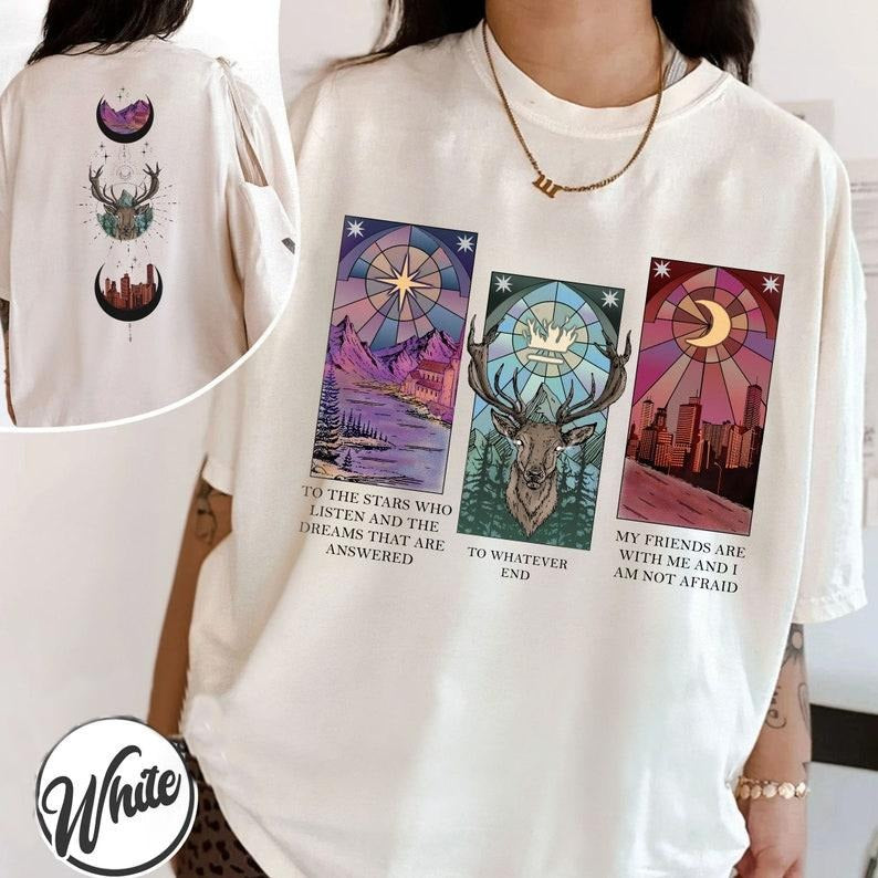 2 Slides, Throne Of Glass T- Shirt, Velaris City Of Starlight tshirt, Acotar Terrasen Shirt, Sjm Merch, Acotar Crescent...