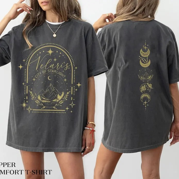 2 Slides Velaris ACOTAR Velaris City Starlight Night Court Shirt SJM Shirt Court Dreams Rhysand Book Lover Vintage Mordor Shirt T-Shirts, Hoodie, Sweatshirt