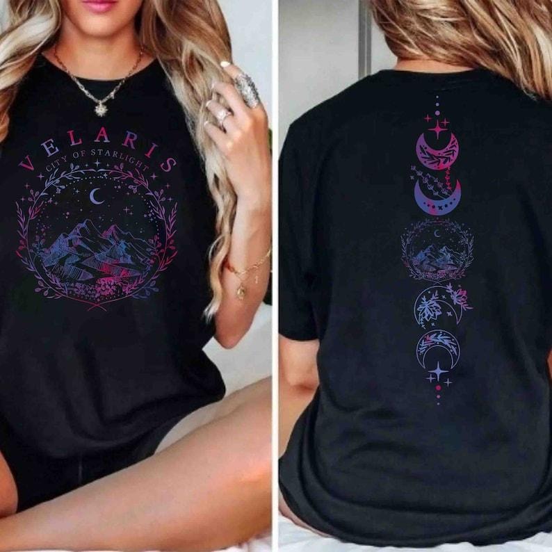 2 Slides Velaris City Starlight Acotar Shirt Night Court Shirt Bookish Court Thorns Roses City Starlight Shirt Cotton Casual T-Shirts, Hoodie, Sweatshirt