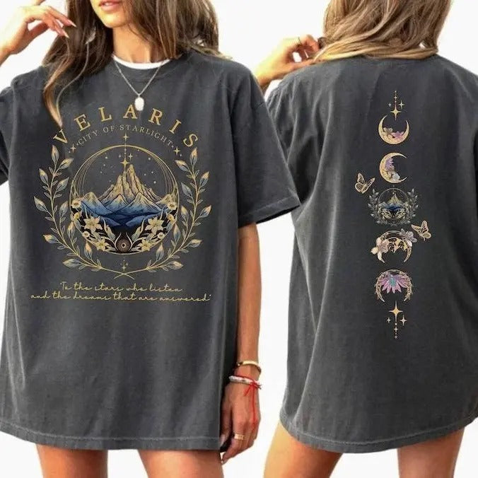 2 Slides, Velaris City Of Starlight T-Shirt, The Night Court Shirt, SJM Shirt, Acotar Velaris Shirt, Womenswear...