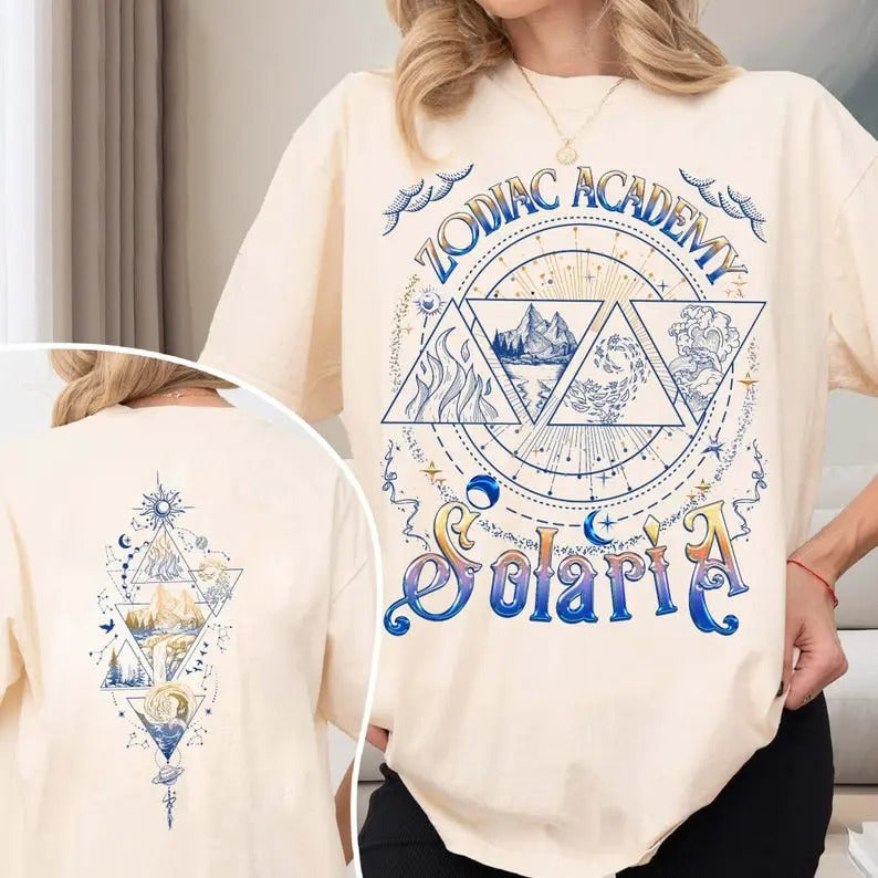 2 Slides, Zodiac Academy Solaria T-Shirt, Zodiac Academy Merch, Vega Twins Shirt, Zodiac Signs,Celestial Heirs Shirt,...