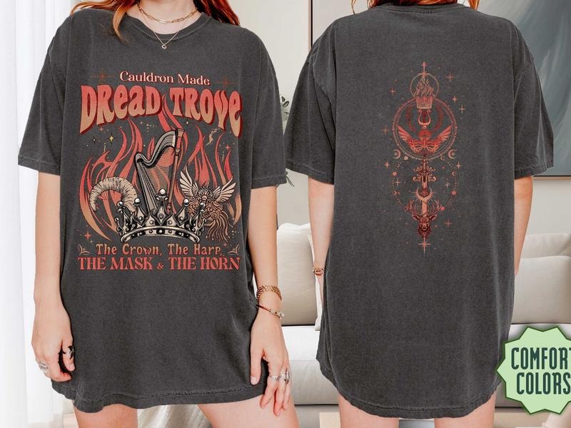 2 sildes, Dread Trove Crescent City T-Shirt, Hofas Crescent City Merch, Sjm Merch, Throne Of Glass Shirt, Gift For Book...