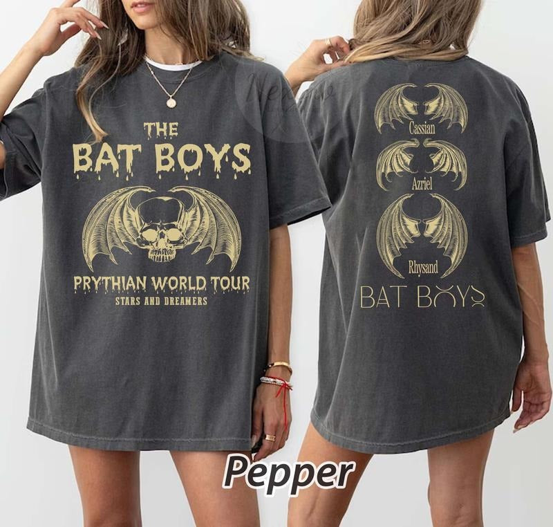 2 sildes, The Bat Boys T-Shirt, the Bat Boys the Night Court Acotar Shirt, Acotar the Bat Boys, Acotar Shirt Azriel,...