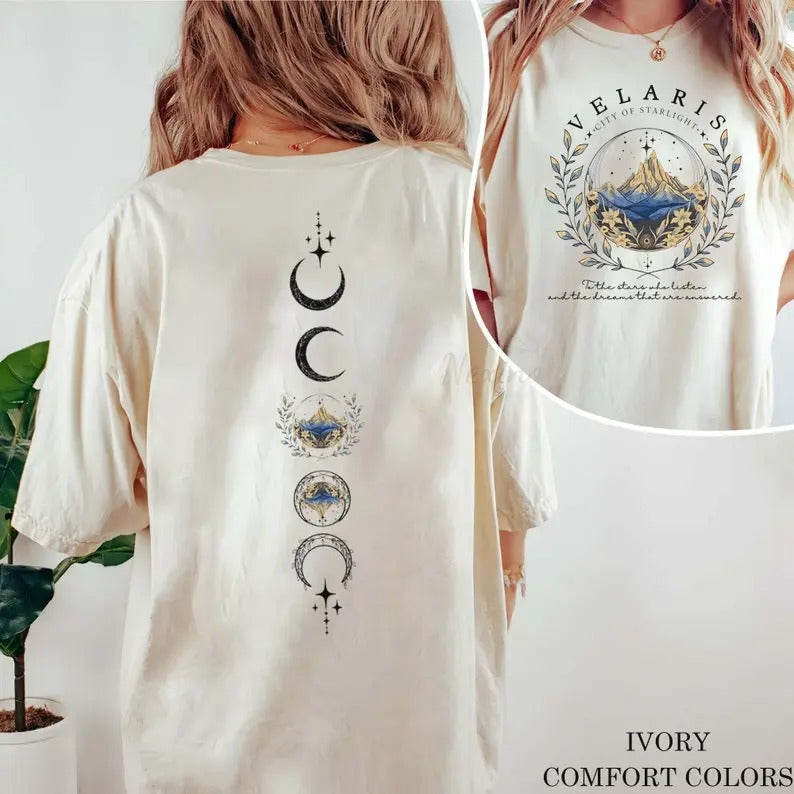 2 slides,  Velaris City Of Starlight shirt, The Night Court Shirt, SJM sweater, City of Starlight Tee, ACOTAR T-Shirt...
