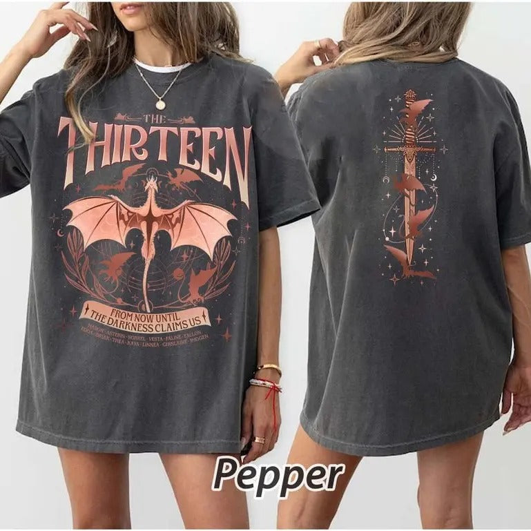 2 slides,  Watercolor The Thirteen Throne Of Glass TShirt, Sjm Merch, From Now Until The Darkness Claims Us Shirt, We Are...