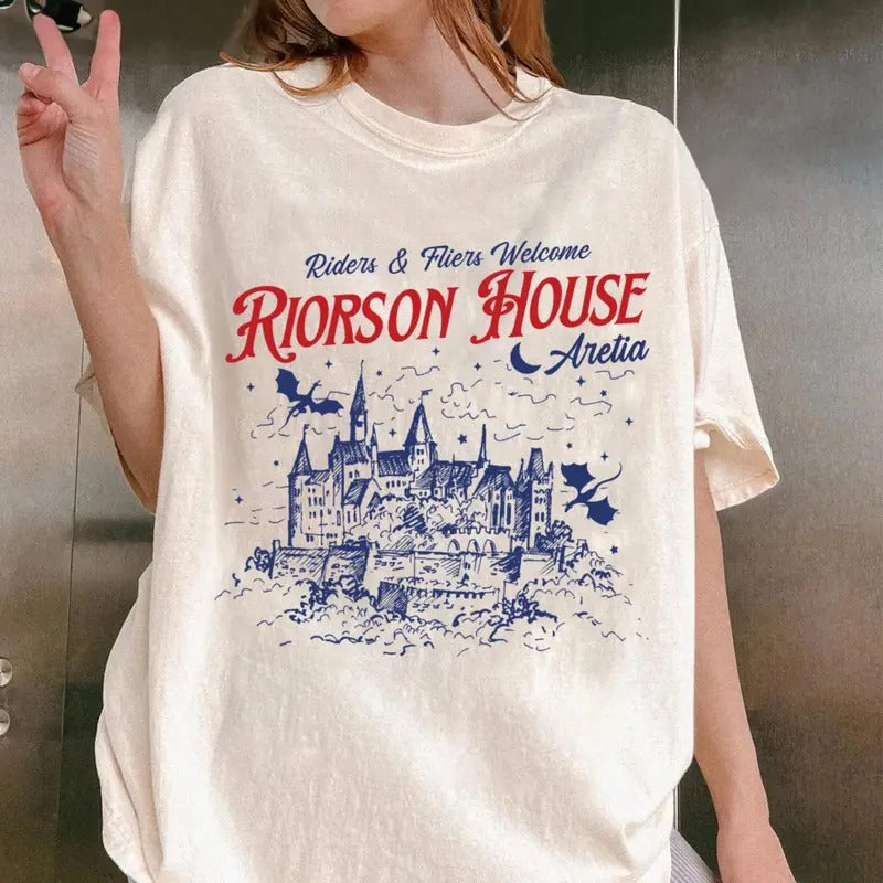 2 slides,  Xaden Riorson House Tee, Iron Flame Shirt, Fourth Wing Merch, Violet Sorrengail Silver One Basgiath War...