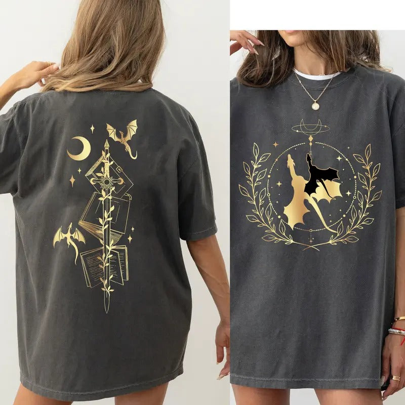 2 slides, Basgiath T-Shirt, Dragon Rider, Violet Sorrengail, Xaden Riorson, Riders Quadrant Fantasy Reader Tee Hoodie,...