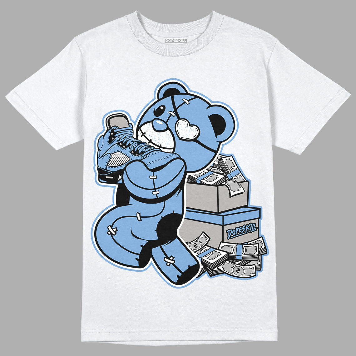 University Blue 5s DopeSkill T-Shirt Bear Steals Sneaker Graphic