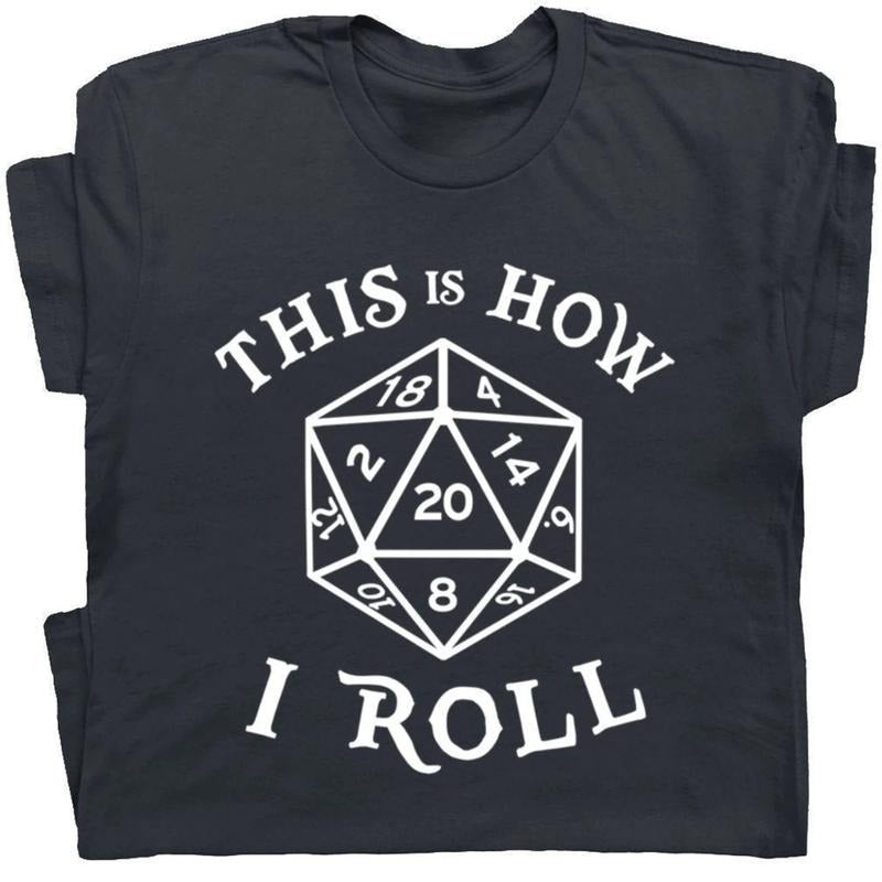 20 Sided Dice T Shirt, Dungeons and Dragons Shirt For Men Women, RPG T Shirts Magic The Gathering Shirt, Tee Retro Nerdy...