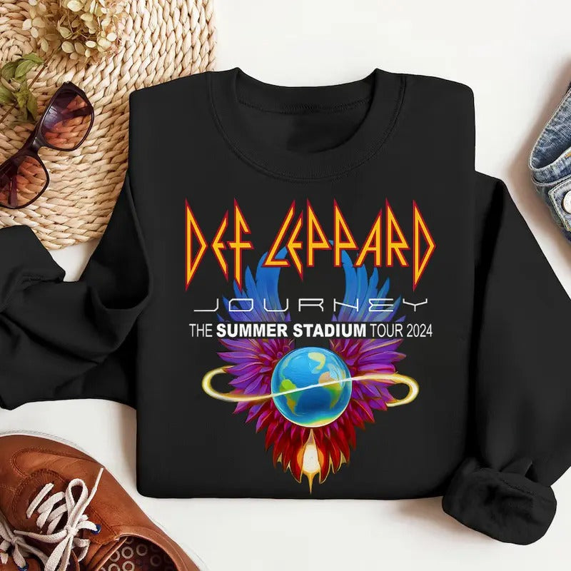 2024 Def Leppard And Journey Summer Stadium Tour Shirt, Def Leppard And Journey Merch, Def Leppard Fan Shirt, Journey...