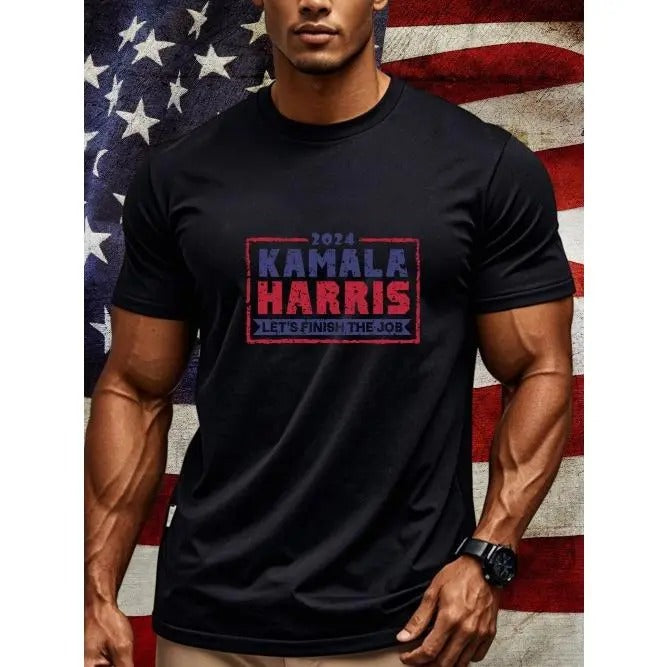 2024 KAMALA HARRIS LET'S FINISH THE JOB Made In USA President Kamala Harris HARRIS 2024 Vote President Harris T-Shirt...