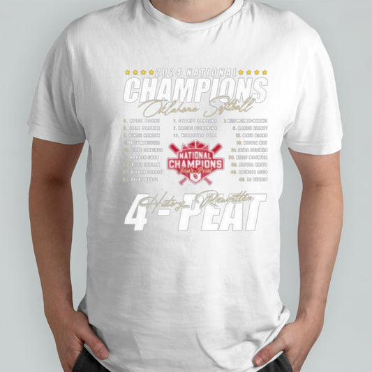 2024 National Champions Oklahoma Sooners Four Peat History Rewritten Shirt