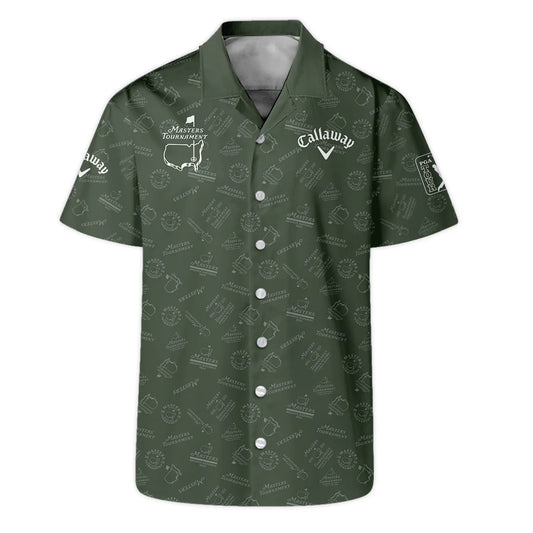 2024 Golf Pattern Masters Tournament Callaway Hawaiian Shirt Dark Green Pattern All Over Print Oversized Hawaiian Shirt