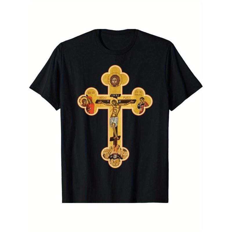2025 Limited Edition Greek Orthodox Jesus Christ Cross Couple T-Shirts