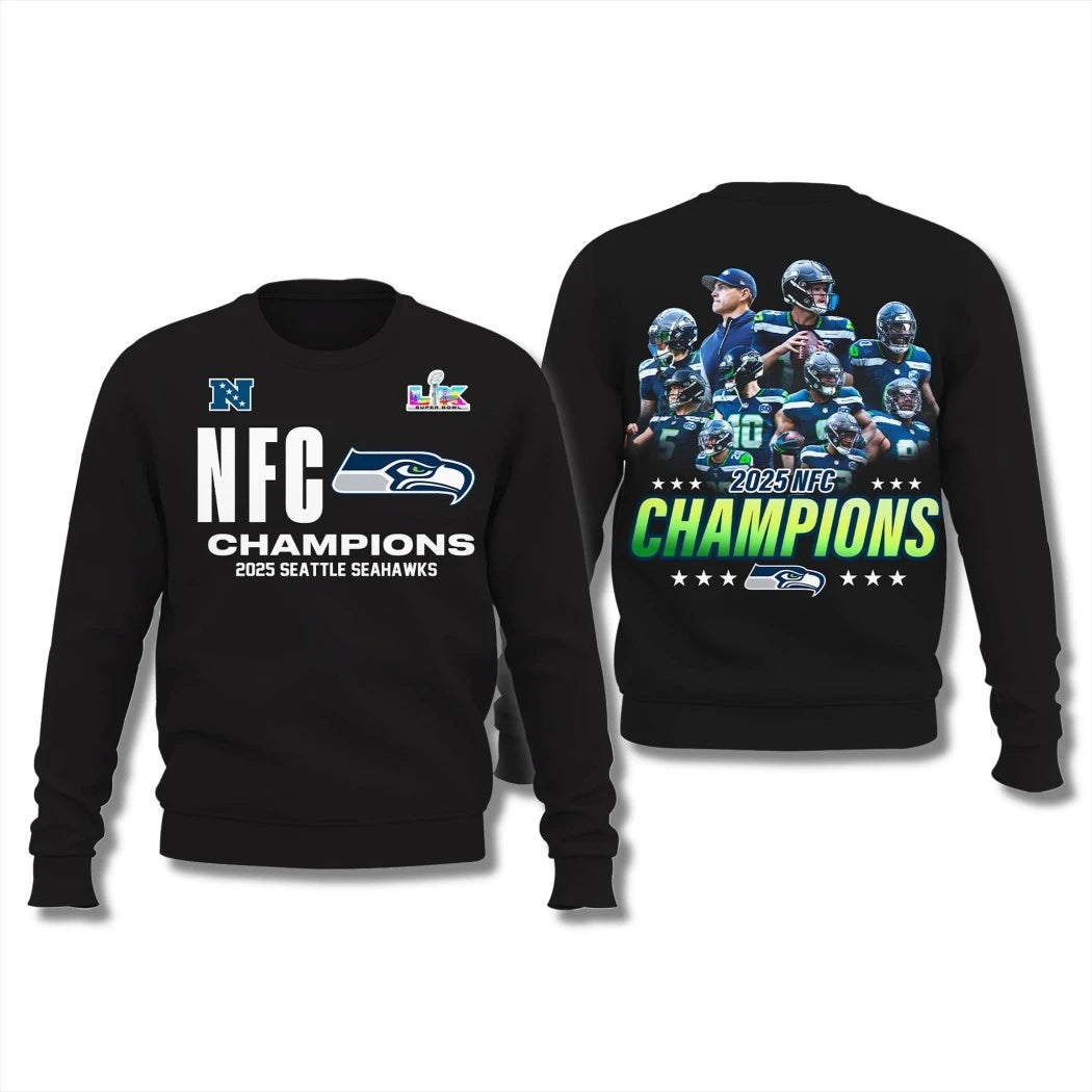 2025 Seahawks NFC Champions Hoodie T-Shirt