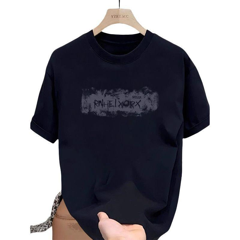 2025 Summer Short Sleeve T-Shirt Men's Inner Layer Base Shirt Hong Kong Style Men's Pure Cotton Round Neck Top Hoodie,...
