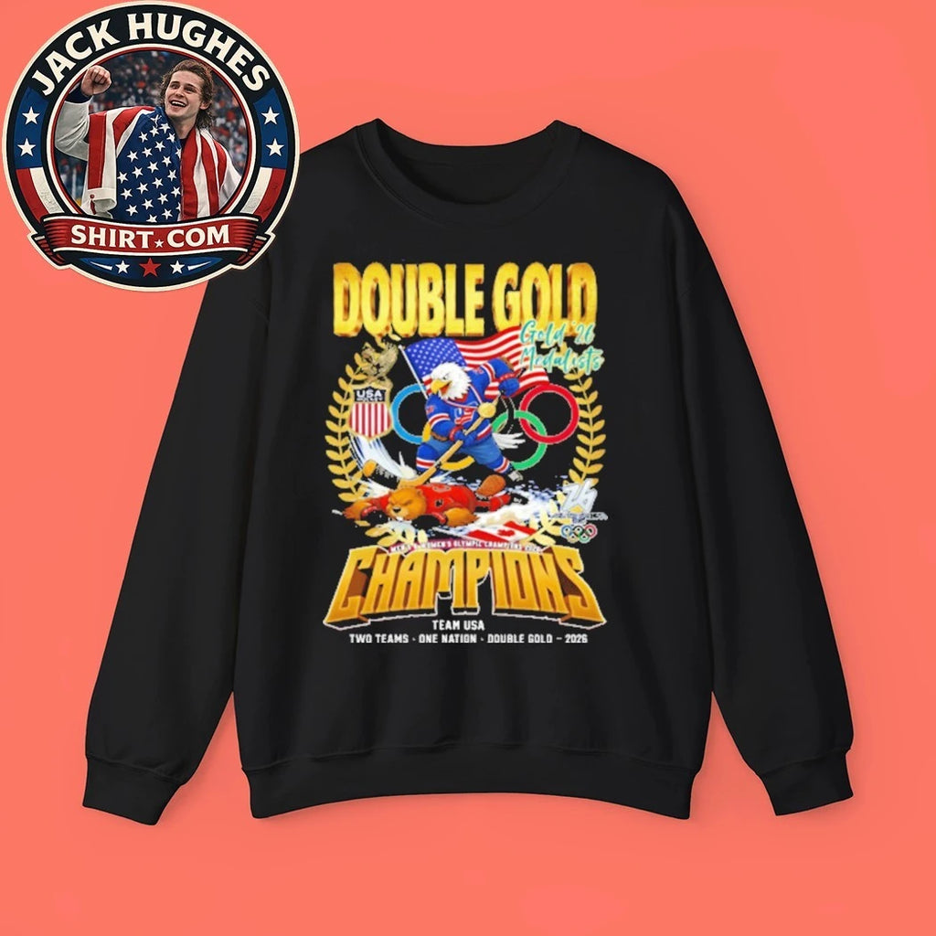 2026 Double Gold Medalists USA Beat Canada Winter Olympics Ice Hockey Champions Trending Shirt