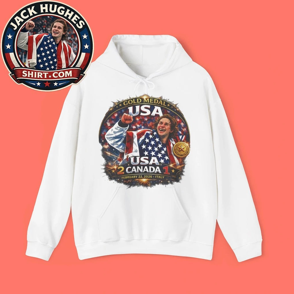 2026 Jack Hughes Golden Goal vs Canada USA Olympic Gold Medal Hockey Tee Shirt