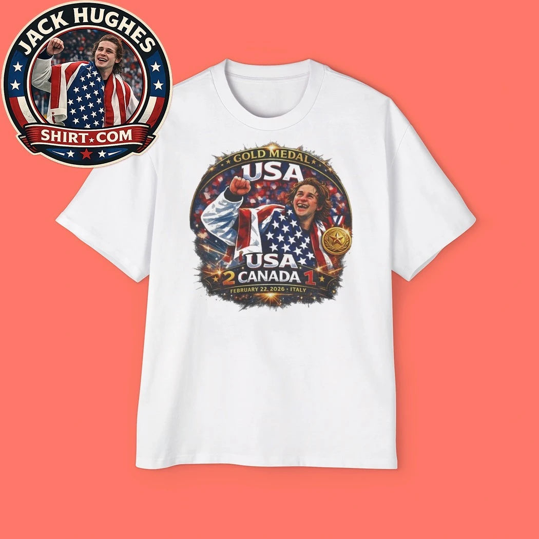 2026 Jack Hughes Golden Goal vs Canada USA Olympic Gold Medal Hockey Tee Shirt