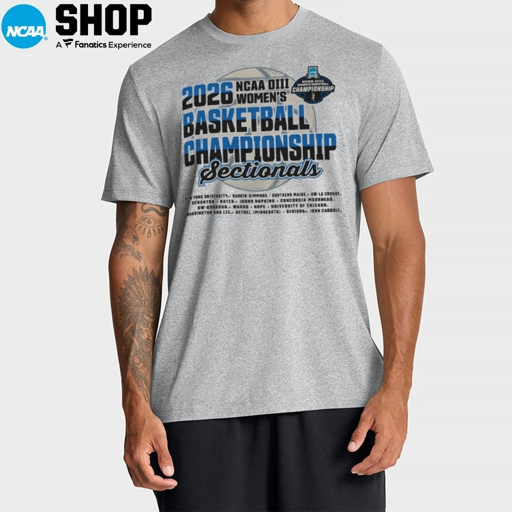 2026 NCAA DIII Women’s Basketball Championship Sectionals 16 Teams T-Shirt